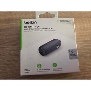 Belkin BoostCharge 30W USB-C Car Charger with PPS Fast Charge Black CCA004